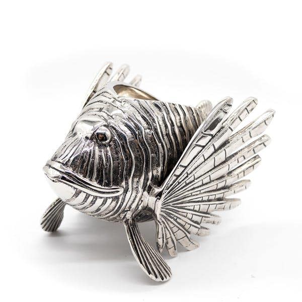 Lionfish Bottle Holder - Nickel Finish