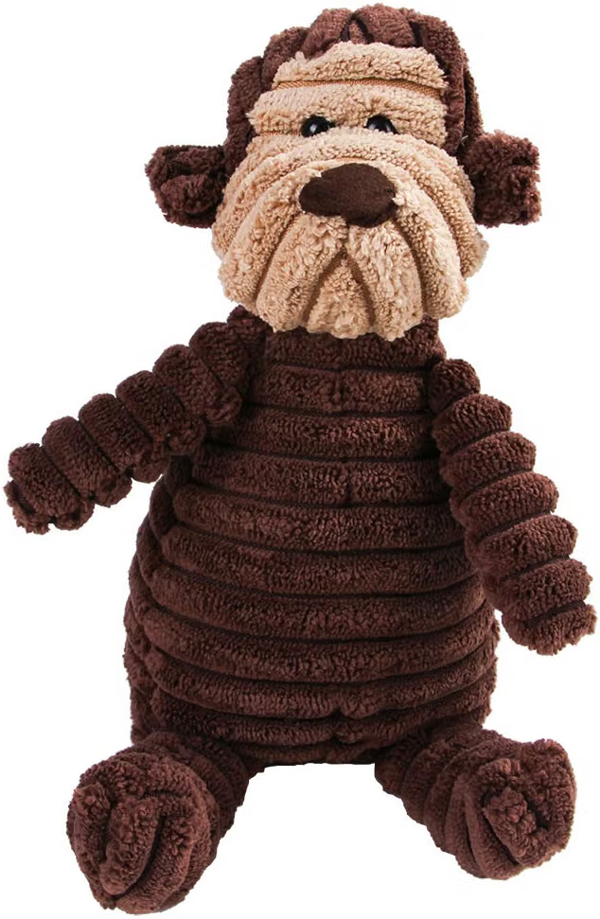 Nice Design Corduroy Dog & Puppy Animal Plush Squeaky Chew Toys