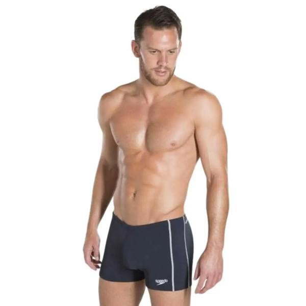 Navy Speedo Endurance Plus Classic Aquashort with white trim