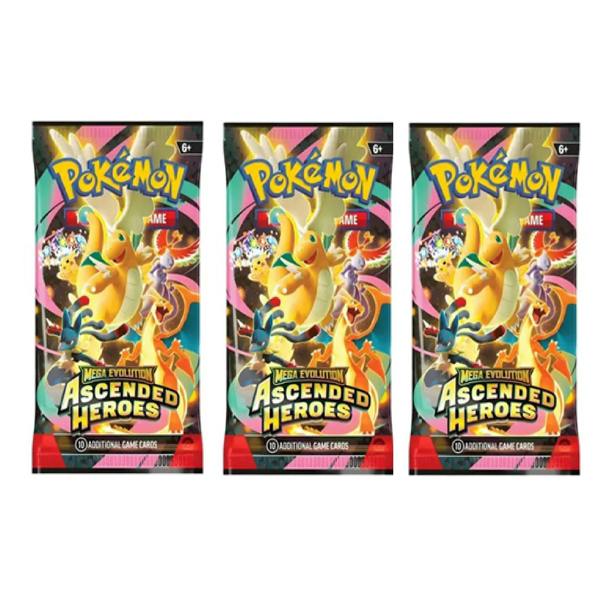 Pokemon Mega Evolution Ascended Heroes Elite Booster - 3 Pack
