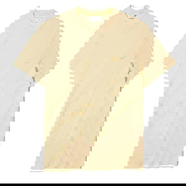 Lacoste Mens Crocodile Print Crew Neck T-Shirt - Yellow
