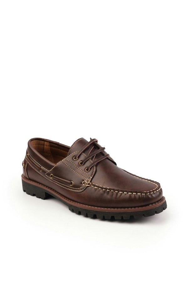 Where's That From Isaac Chunky Boat Shoes in Brown