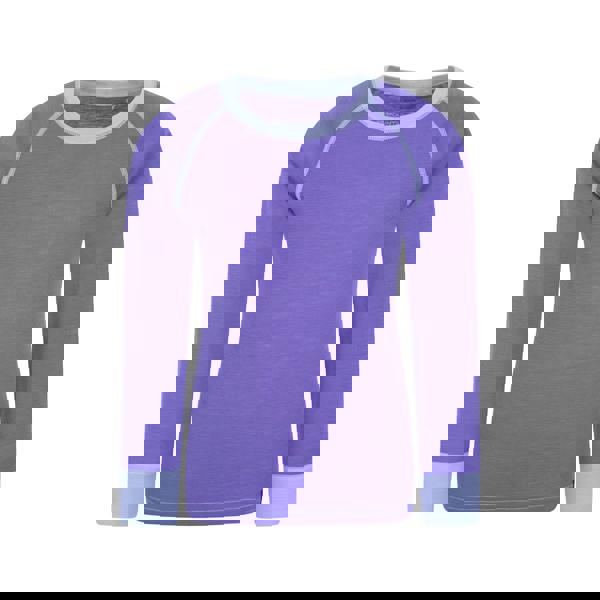 Mountain Warehouse Childrens/Kids Merino II Contrast Round Neck Base Layer Top - Purple - 