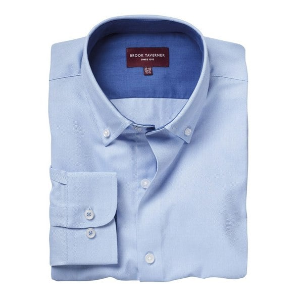 Brook Taverner Mens Toronto Long Sleeve Oxford Shirt - Sky Blue