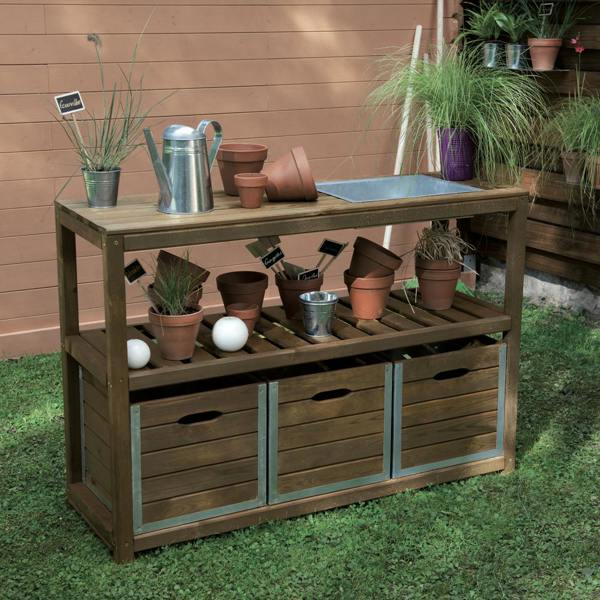 Cerland Choko Wooden Garden Bar 1.3m x 0.9m x 0.45m Garden Bar with Storage
