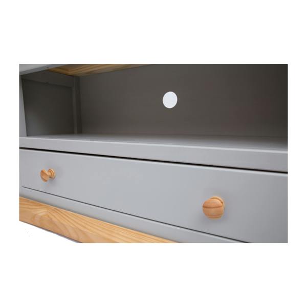 Cabinet Bits Bomporto Light Grey 1 Drawer TV Cabinet Wood Knob