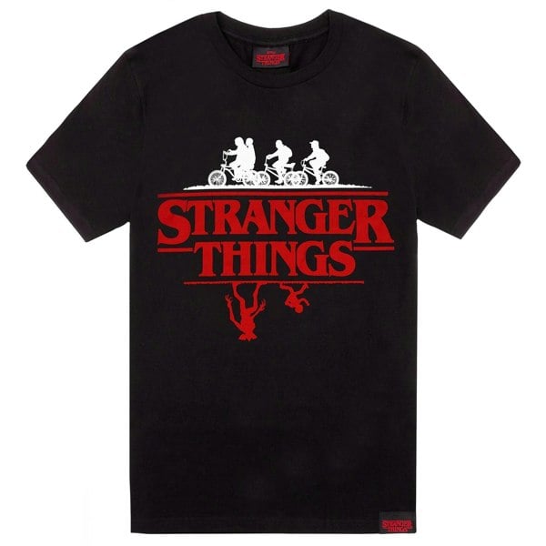 Stranger Things Unisex Adult Upside Down T-Shirt - Black/Red/White