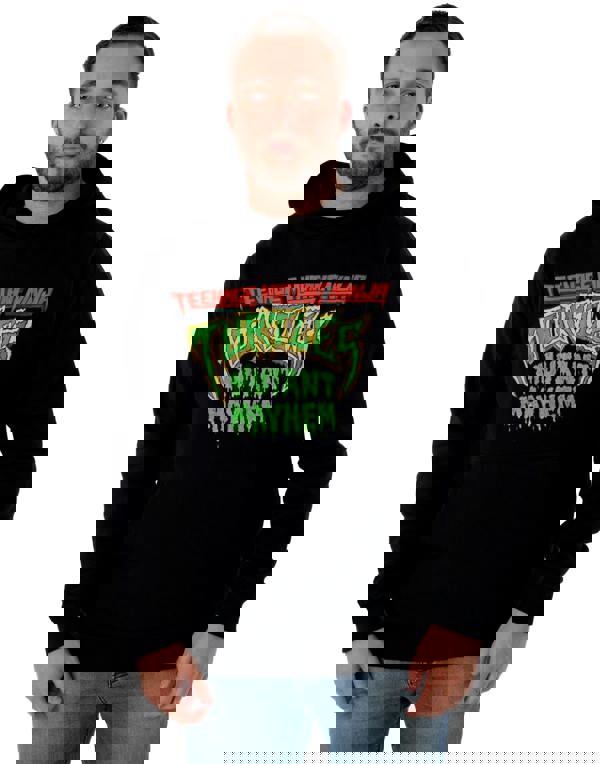Teenage Mutant Ninja Turtles Mens Black Mutant Mayhem Logo Hoodie