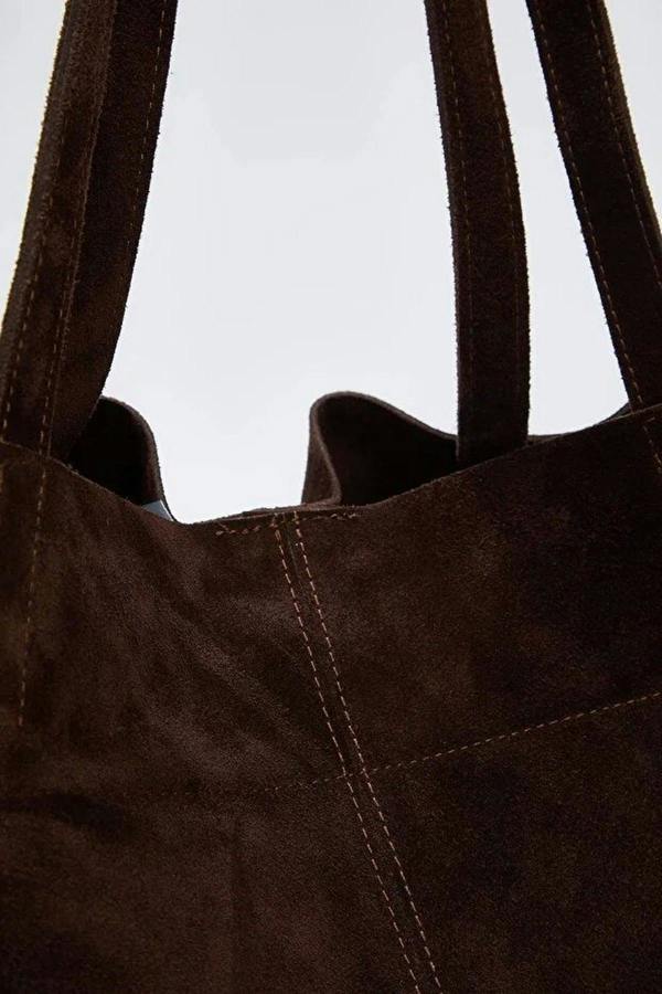 WOVCOR Genuine Leather Suede Women's Maxi Shoulder Bag