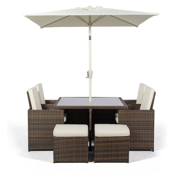 Giardino 4 Seater Rattan Cube Dining Set