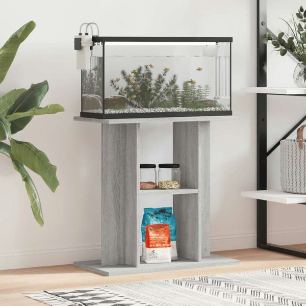 Berkfield Aquarium Stand Grey Sonoma 60x30x60 cm Engineered Wood