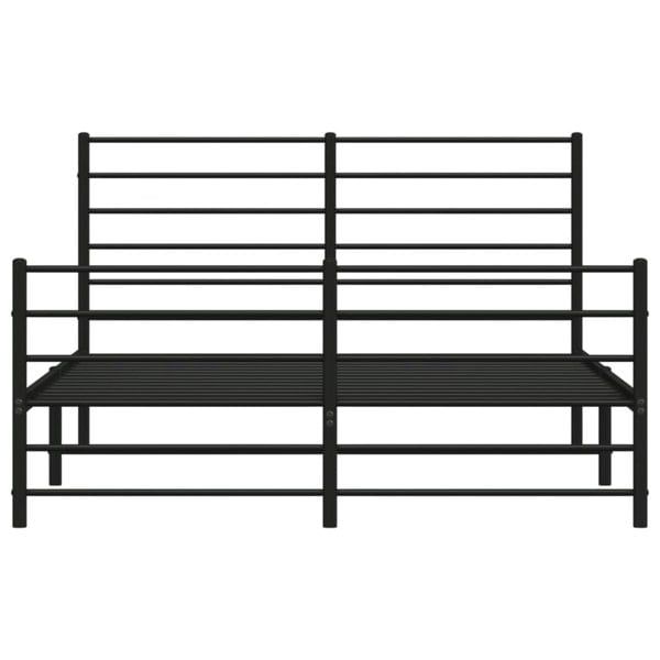 Berkfield Metal Bed Frame with Headboard and Footboard Black 120x190 cm 4FT Small Double