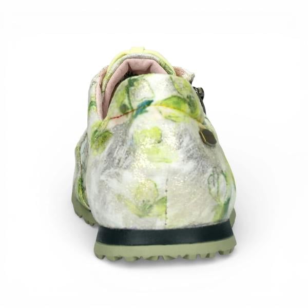 Laura Vita Tivanao 05 - Women's Yellow Floral Leather Sneakers