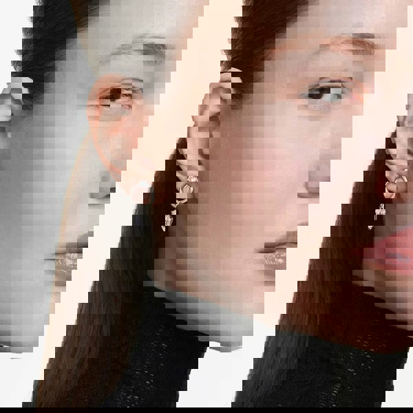 Swarovski Mesmera Rhodium Plated White Zirconia Drop Stud Earrings 5723177