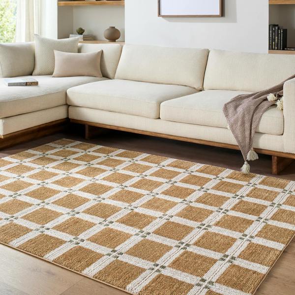 Livabliss La Luna-Modern Brown Off-White, Grey Green Graphic Rug