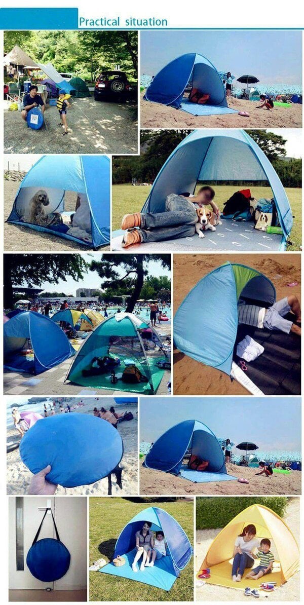 HYGRAD BUILT TO SURVIVE Pop Up Portable Beach Canopy Sun Shade Shelter Outdoor Camping Fishing Tent Mesh