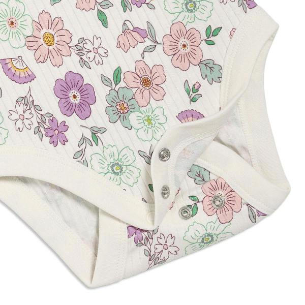 Mini Cuddles Baby Girls 3pk Floral Printed Bodysuits, Multicolour