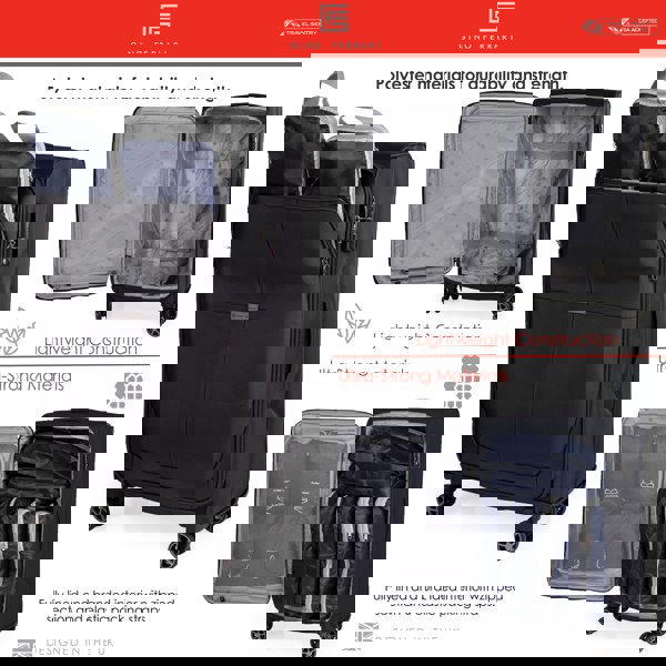 Gino Ferrari Omis Lightweight Soft Shell Suitcase with Wheels TSA Lock Hold Luggage