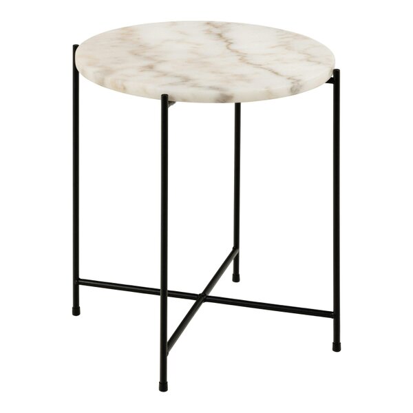 Wyld Haus Verona Round White Marble Stone Side Table
