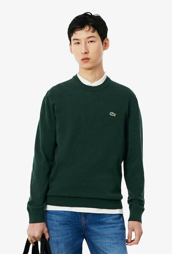 Lacoste Monochrome Crew Neck Cotton Sweatshirt - Green