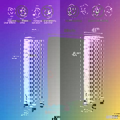 Mylek Oil Filled Electric Portable Heater Radiator with Adjustable Thermostat 2000w With Timer