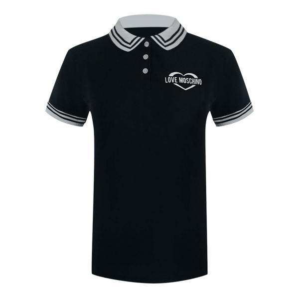 Moschino Love Moschino Navy Blue Polo Shirt Small Heart Logo