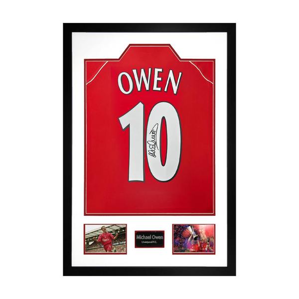 Michael Owen Signed Liverpool Shirt Premium Frame