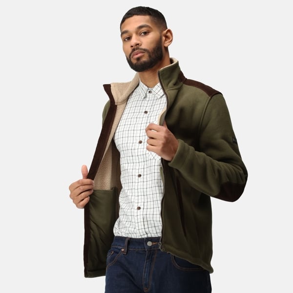 Regatta Mens Faversham Full Zip Fleece Jacket - Dark Khaki