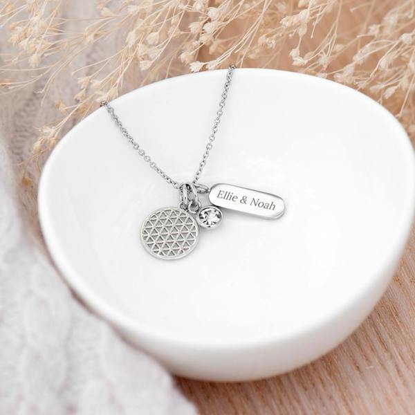 Personalised Mandala Charms Necklace - lifestyle shot