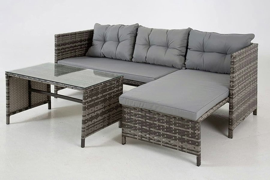 Outdoor Living The Riverside Grey Corner Rattan Set