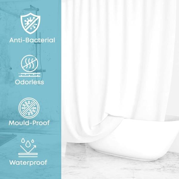 Blue Canyon White Polyester Shower Curtain 200 x 200 cm