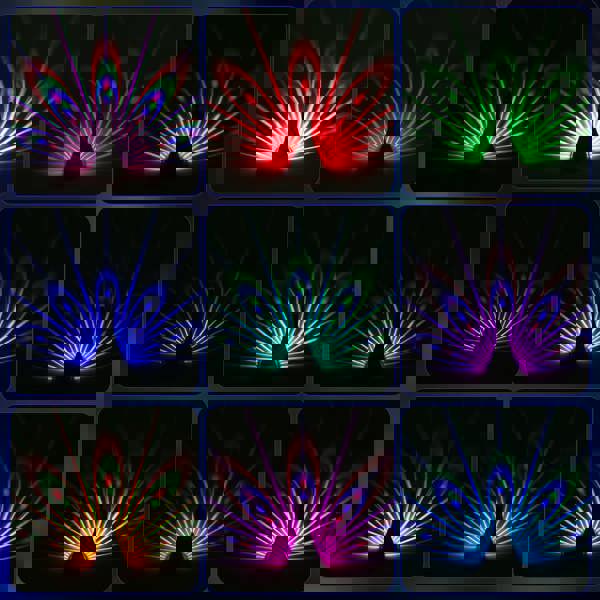 Leaper Remote-controlled Colorful Night Light Peacock Projection Lamp