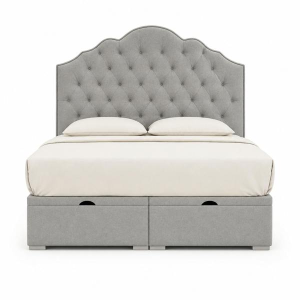 Great British Beds Sydney Divan Ottoman Bed - Silver Plush