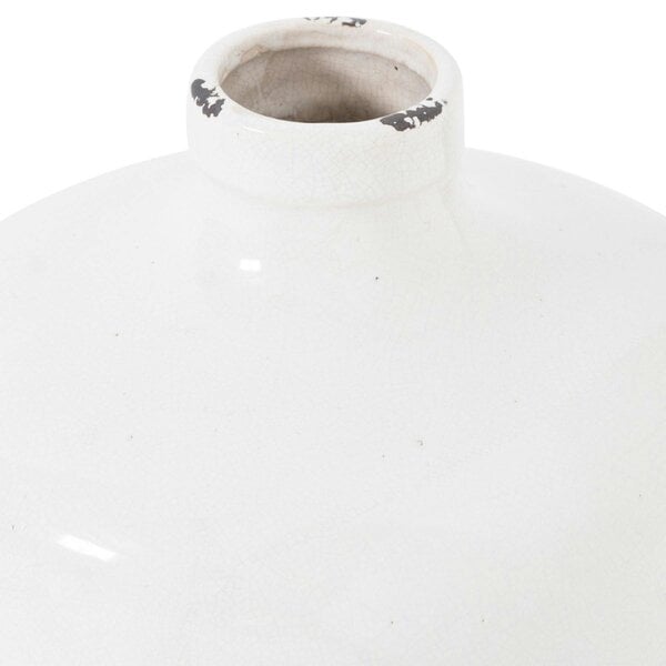 Wyld Haus Sagebloom Large White Glazed Ceramic Bottle Vase Crackle Effect
