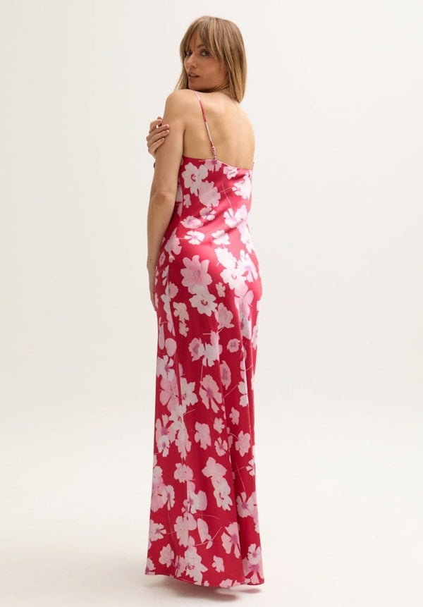 Roxy Spaghetti Strap Savannah Print Maxi Dress In Red