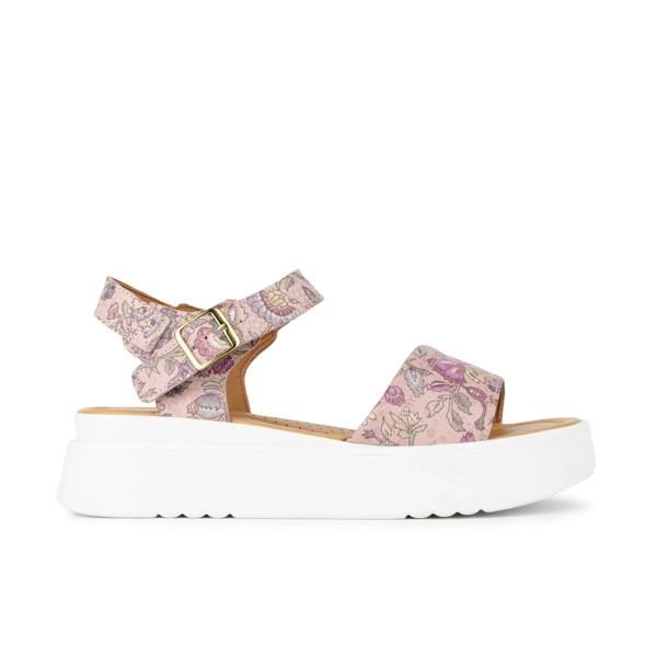 Embassy London Amalfi - Pink & Paisley - Women's 1.3 inch Flatform Leather Sandal