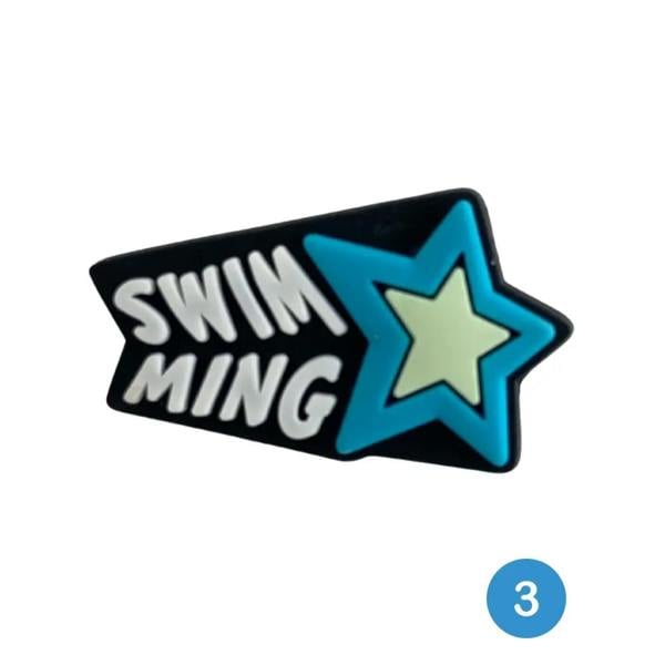Glow-in-the-dark star swimming patch for Simply Swim shoe charms