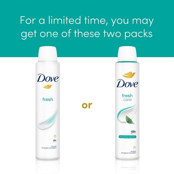 Dove Anti-Perspirant Deodorant Fresh 12x200ml, 48H Sweat Protection for Women