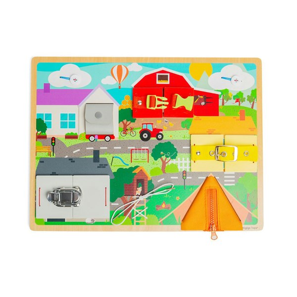 Bigjigs Toys Wooden Lifeskills Board - Montessori Toy