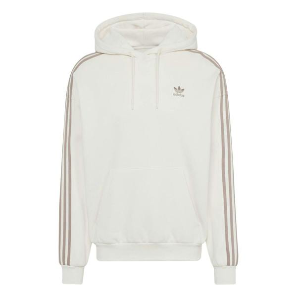 Adidas Mens Originals 3 Stripes Baggy Hoodie - Wonder White - 