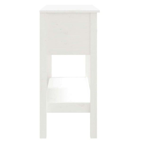 Berkfield Console Table White 75x35x75 cm Solid Wood Pine