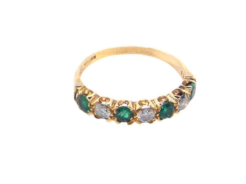 Vintage Tom A half hoop Emerald and Diamond ring