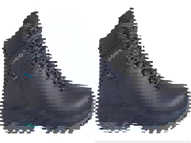 Karrimor Mendip 4 Mens Walking Hiking Lace Up Trek Leather Boots, black waterproof hiking boot with durable leather upper and rugged sole.