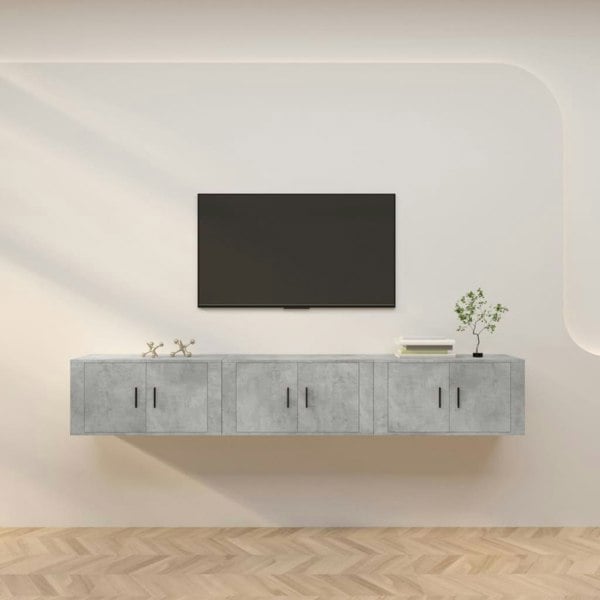 Berkfield Wall-mounted TV Cabinets 3 pcs Concrete Grey 80x34.5x40 cm