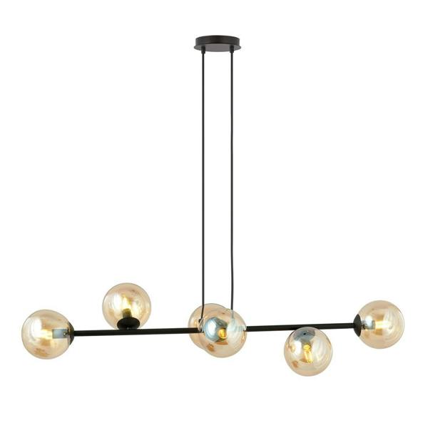 Emibig ROSSI Pendant lamp  6 x E14 Black with Amber Shade