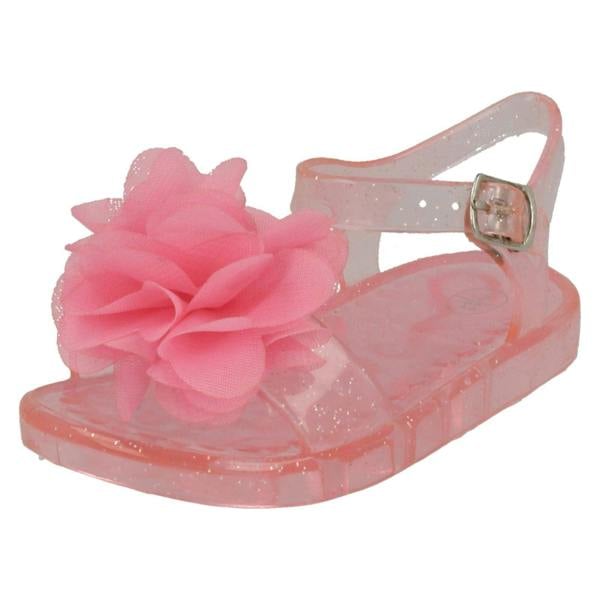 Spot On Girls Spot On Flat Jelly Flower Trim Mule