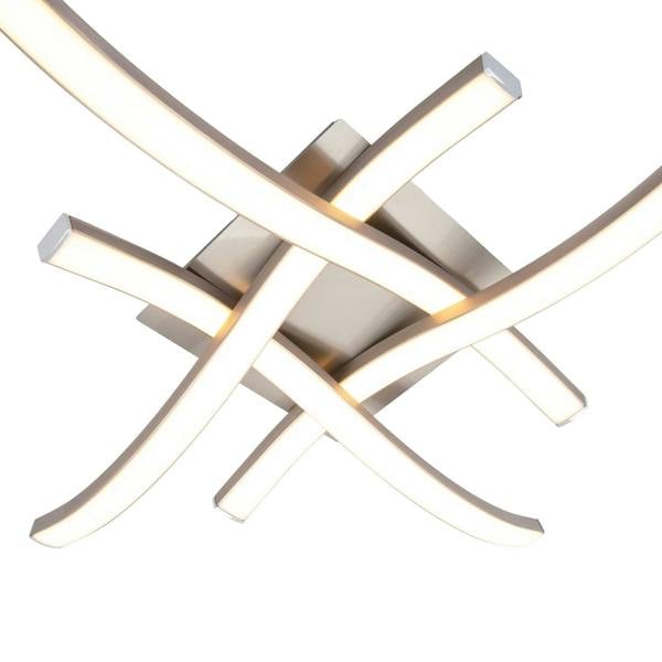 Modern LED Ceiling Lighting Fitting in Brushed Nickel with 4 Strips Image 8