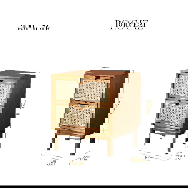 Kogi Bedside Table Solid Wood, Rattan-Weilai Concept-Weilai Concept