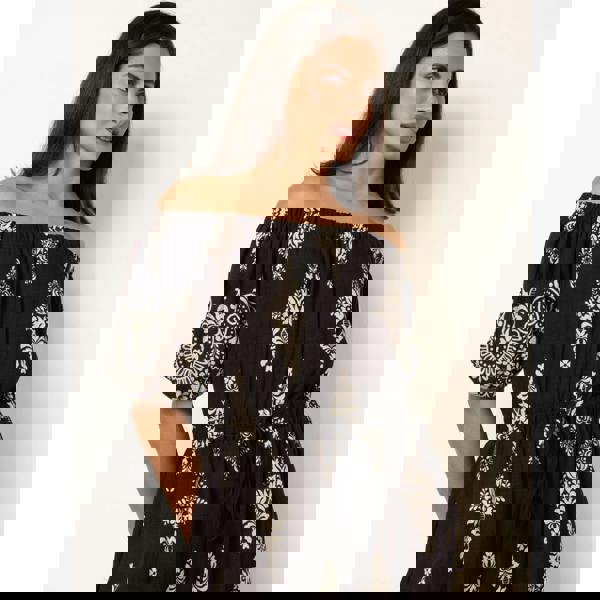 Blue Vanilla Printed Off Shoulder Jumpsuit