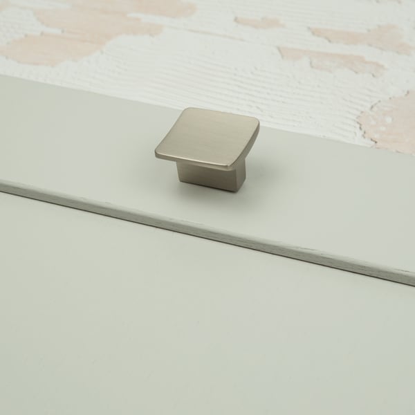Handle & Home Brushed Nickel Small Square Kitchen Cabinet Knob